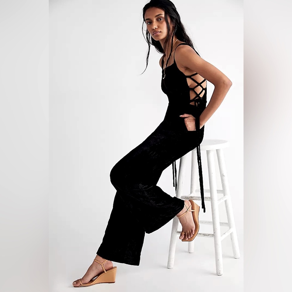 Free People 90s Forever Overalls in Black